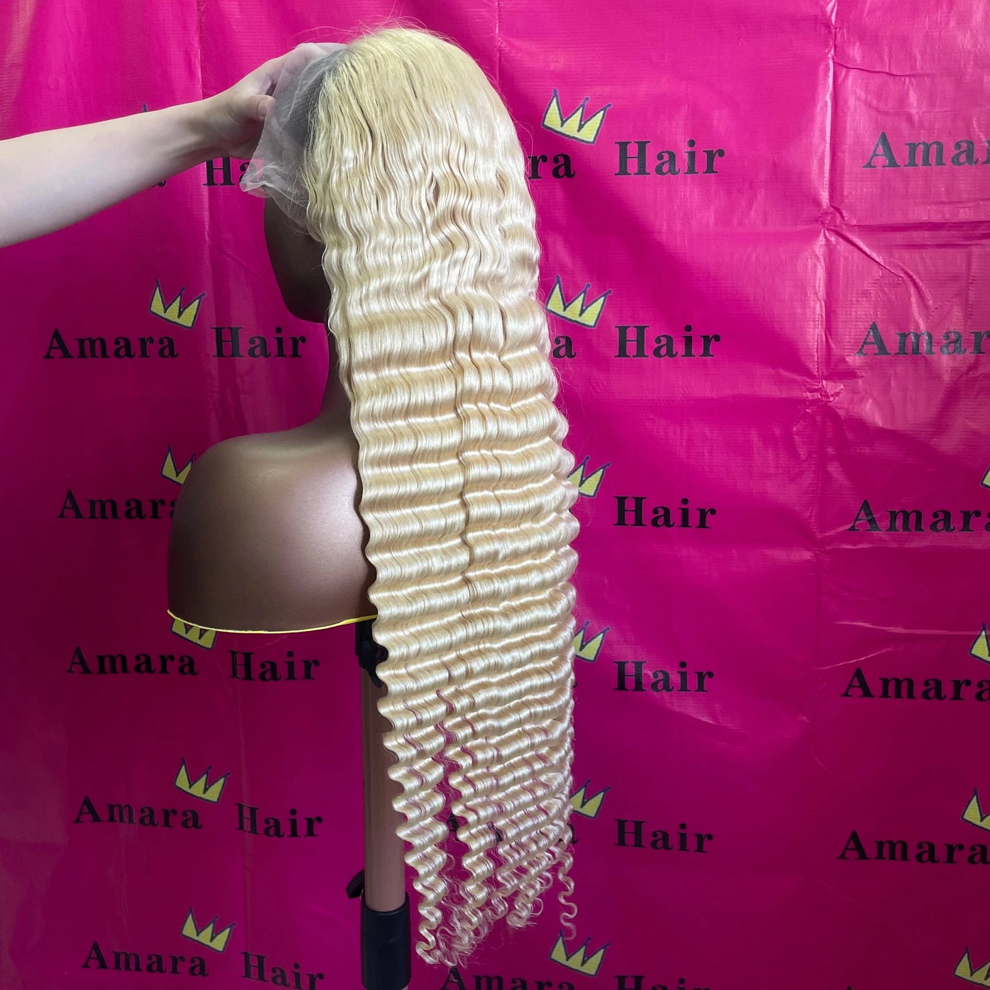 613 color / 30 Inches Amara 613 HD lace deep wave wig 13x4 lace front human hair wigs make women more beautiful