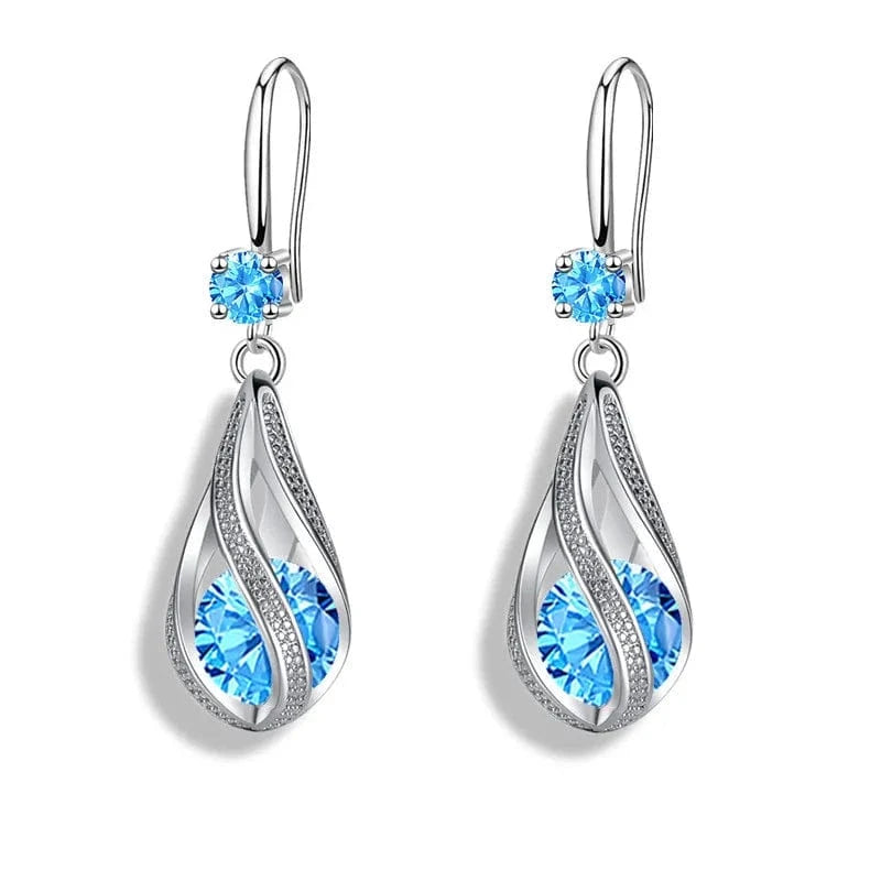 65056 Fine New 925 Sterling Silver Luxury Crystal Zircon Earrings Charms for Woman Cute Engagement Wedding Jewelry Gift