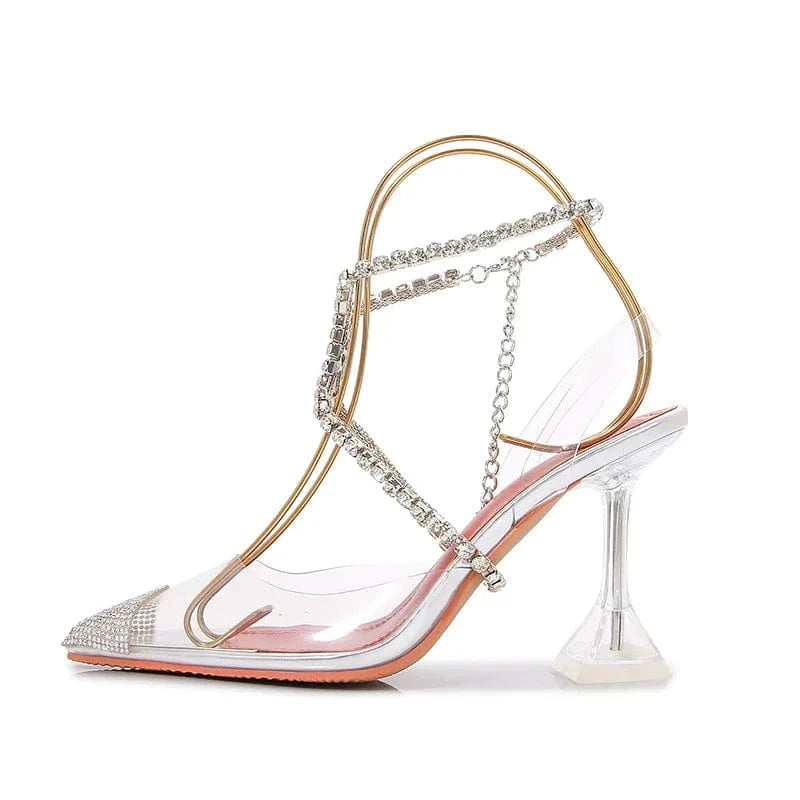 7 / 9CM BUSY GIRL NZY4250 Pumps Women Sandals Fashion Bling Stiletto High Heels Pointed Toe Bridal Shoes Queen Style Shoes Ladies Heels