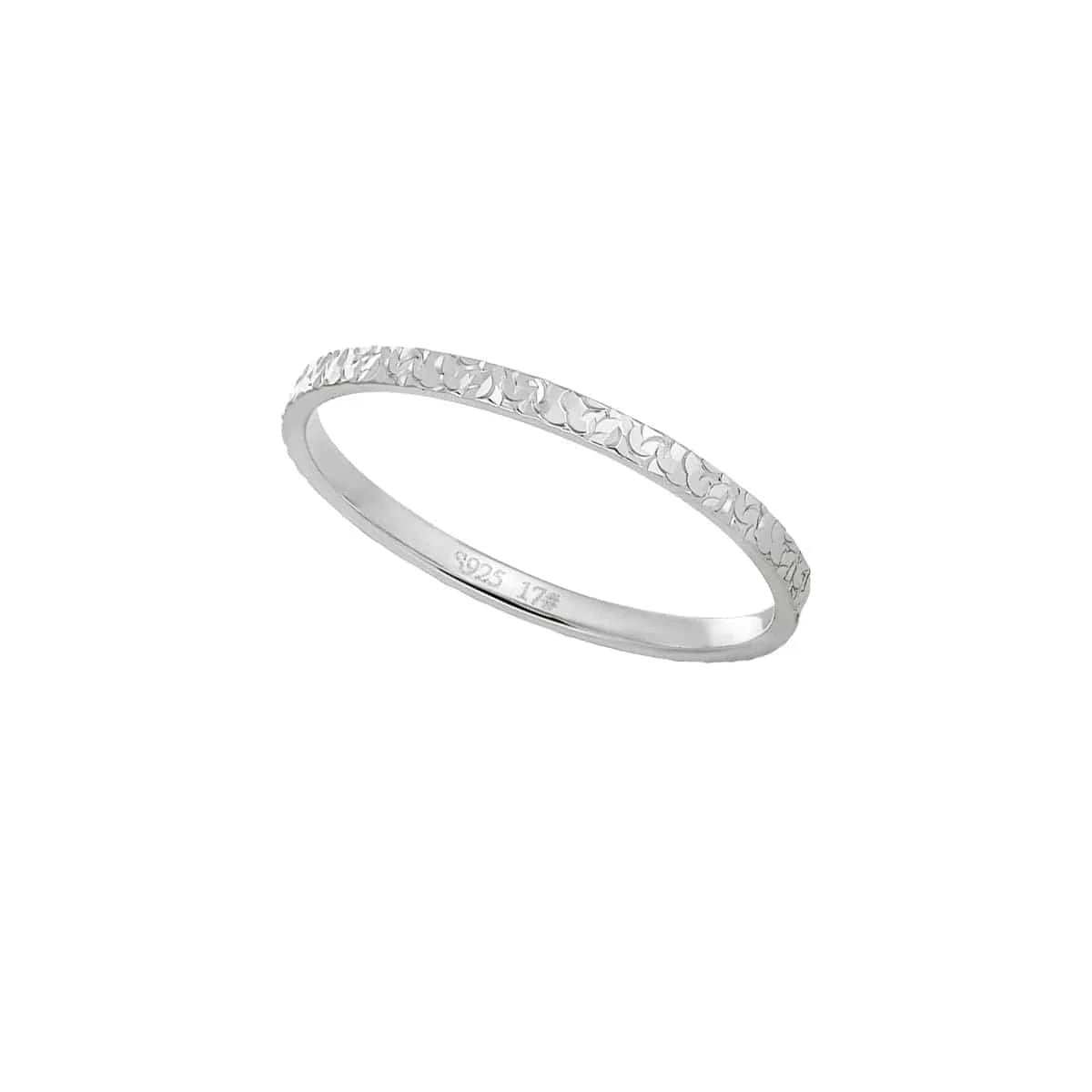 7 / JA901 1.5MM silver Fashion jewelry 925 silver rings for women 18K gold plated 925 sterling silver fragmented sparkling ring jewelry wholesale