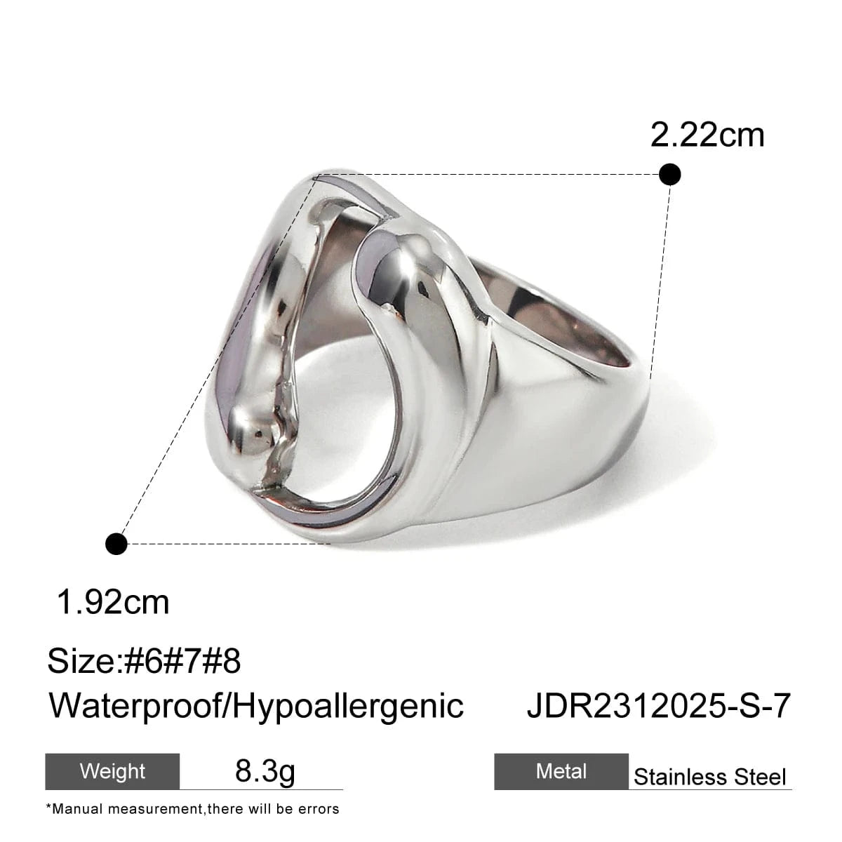 7 / minimalist / R2639S R2639 Minimalist Women Gold Plated Rings Jewelry Women Stainless Steel Chunky Water Drop Surround Ring