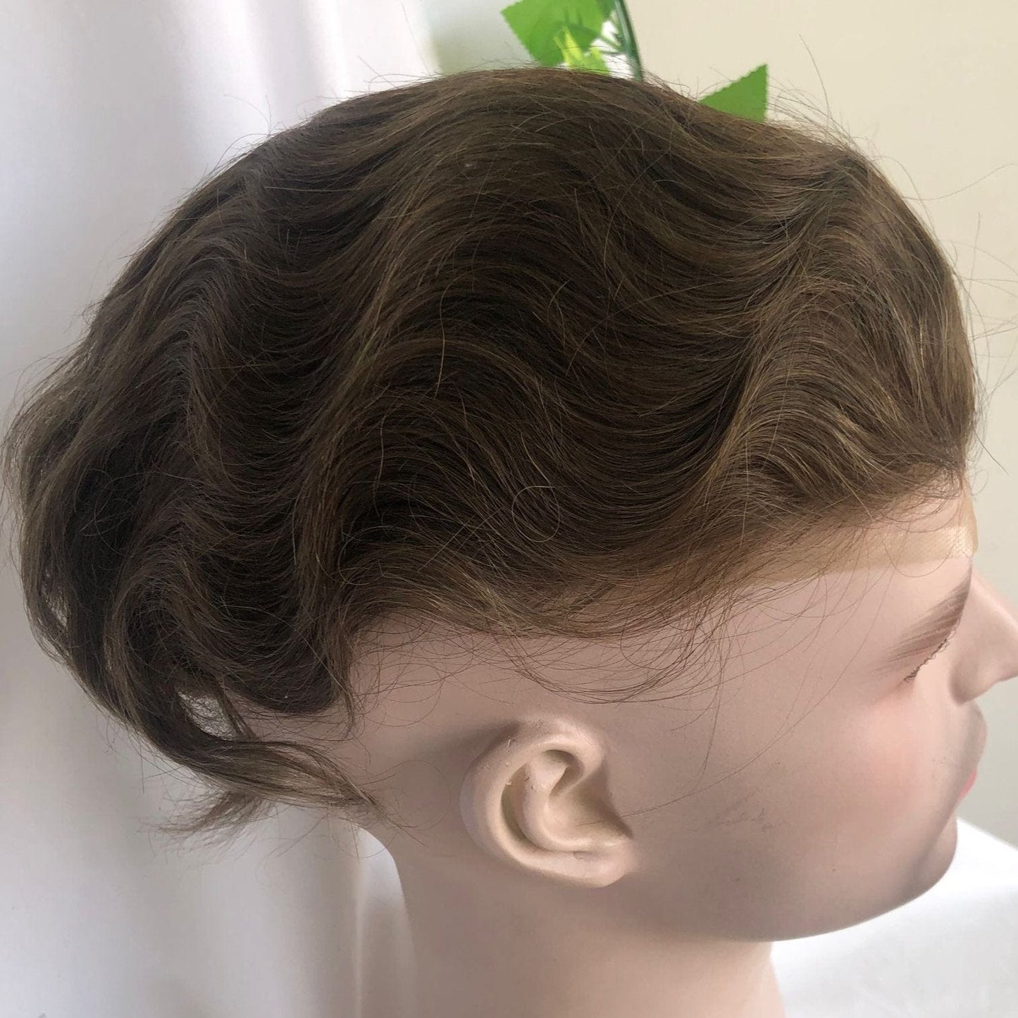 #7 Toupee Lace with PU Brazilian Hair Mens Toupee 100% Human Hair Man Toupee Hair System