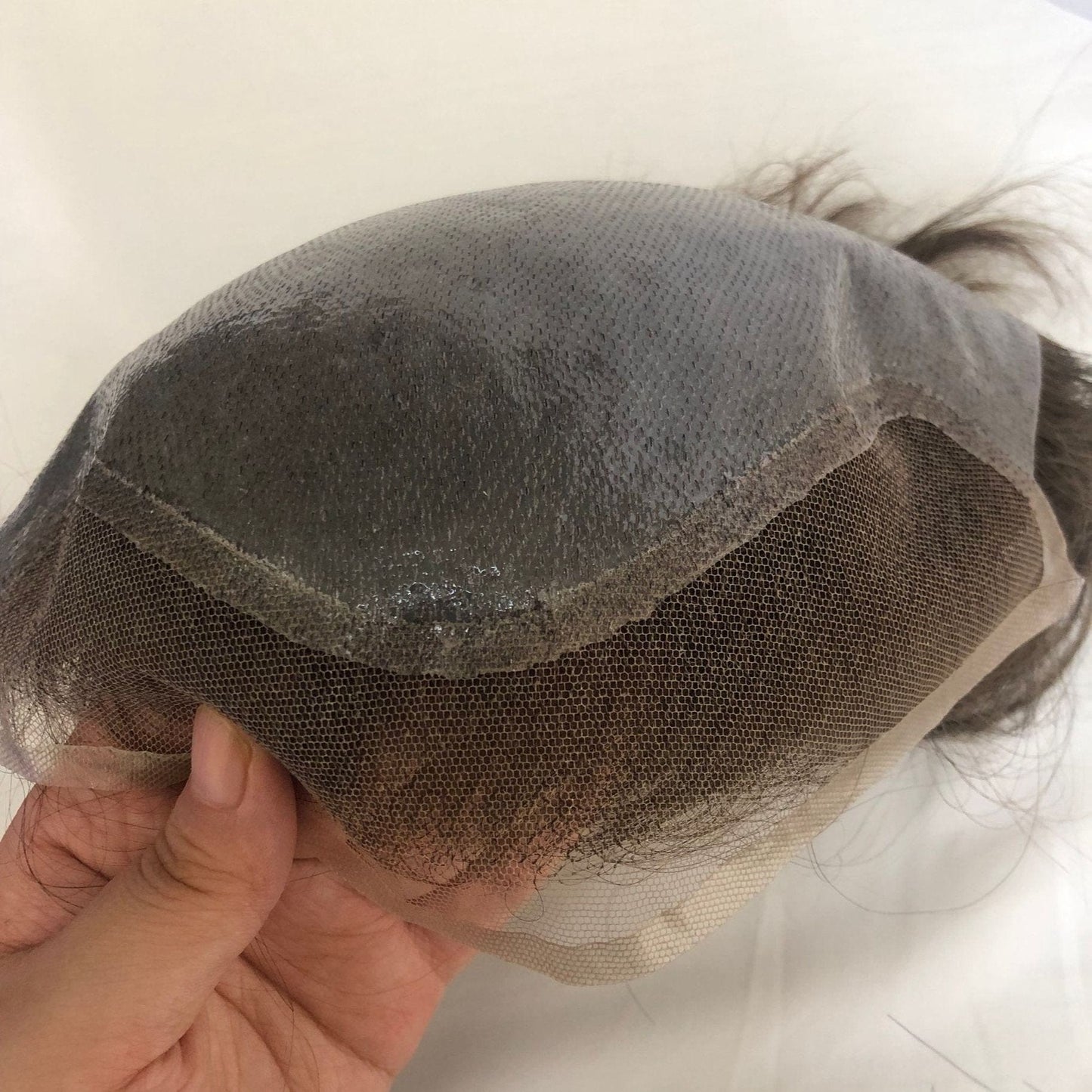 #7 Toupee Lace with PU Brazilian Hair Mens Toupee 100% Human Hair Man Toupee Hair System