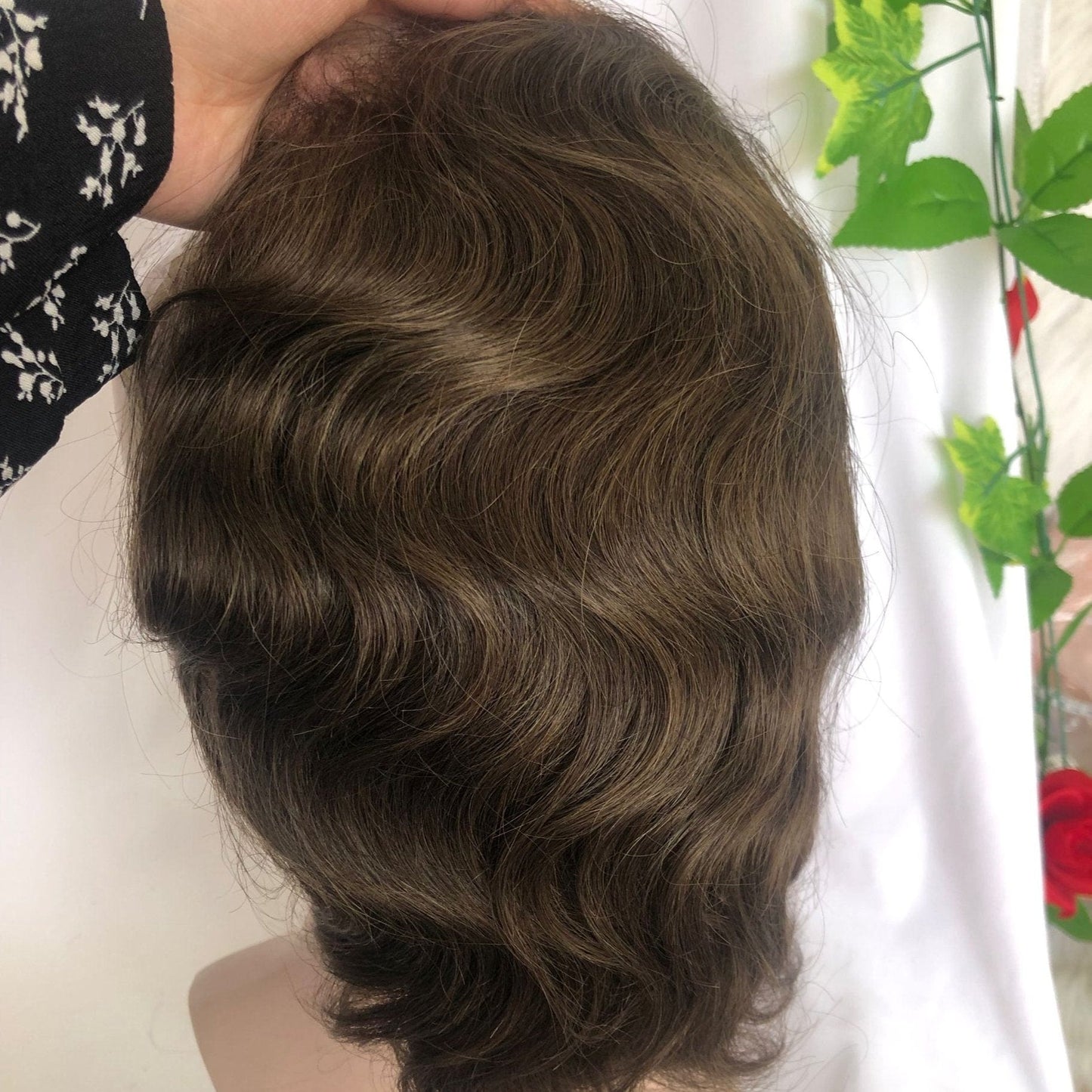 #7 Toupee Lace with PU Brazilian Hair Mens Toupee 100% Human Hair Man Toupee Hair System