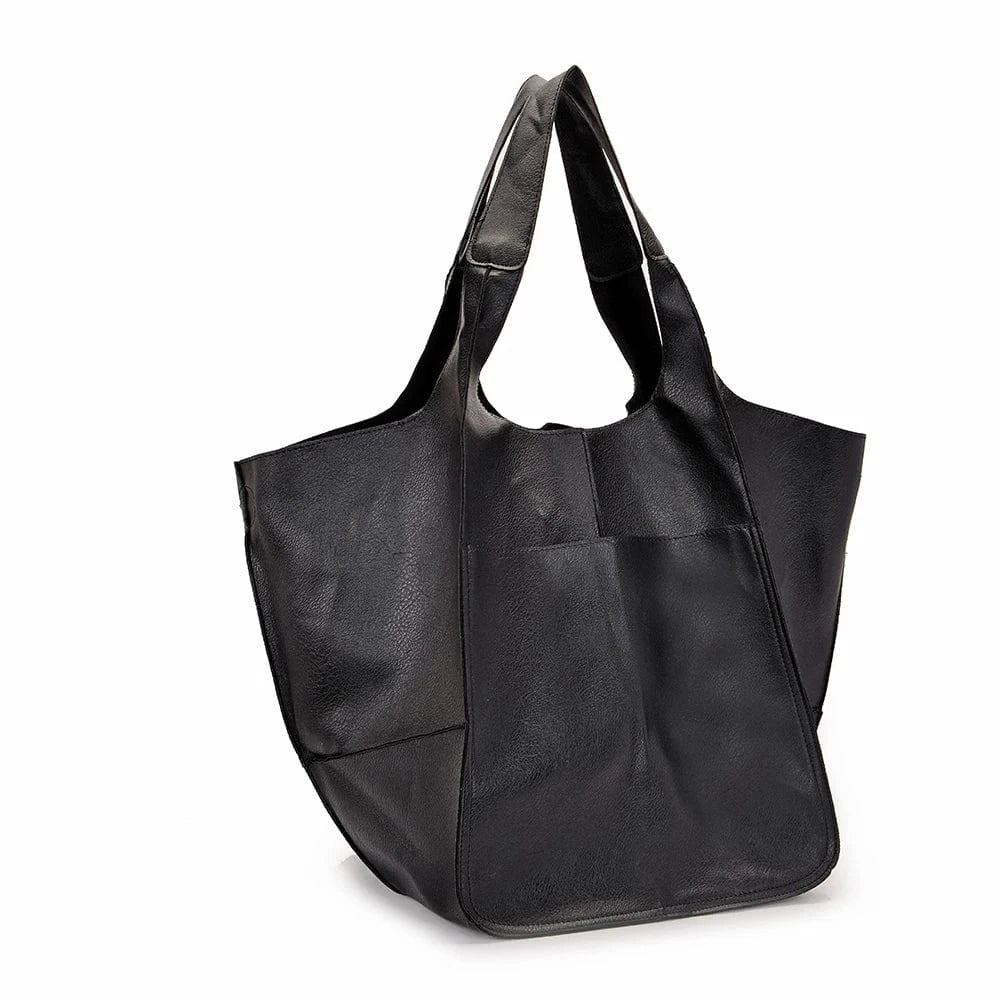 70*28*40cm / Black Trendy big capacity luxury leather tote hand bags ladies shoulder female large tote handbags for women