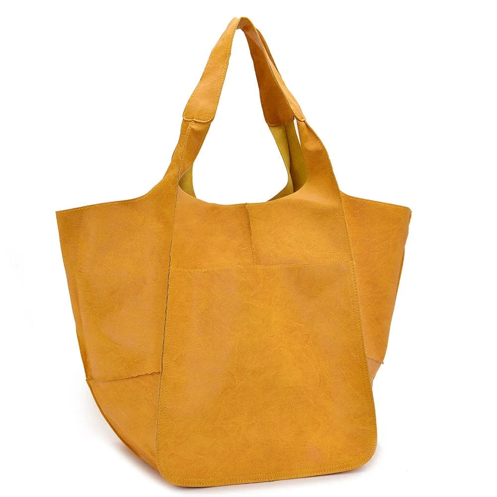 70*28*40cm / Yellow Trendy big capacity luxury leather tote hand bags ladies shoulder female large tote handbags for women