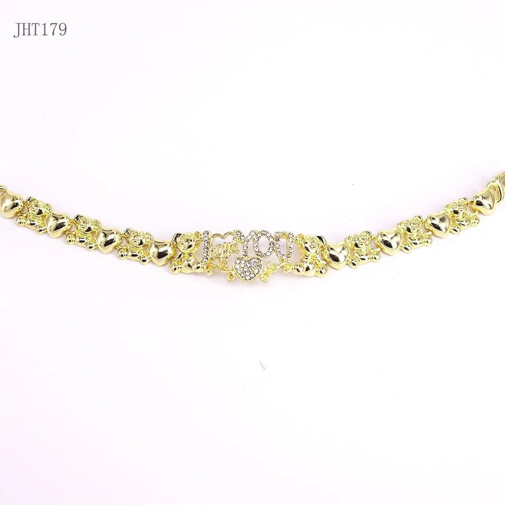 8 / 18k gold JHT179 Trendy 18K Gold Plated Teddy bear love women jewelry set jewelry