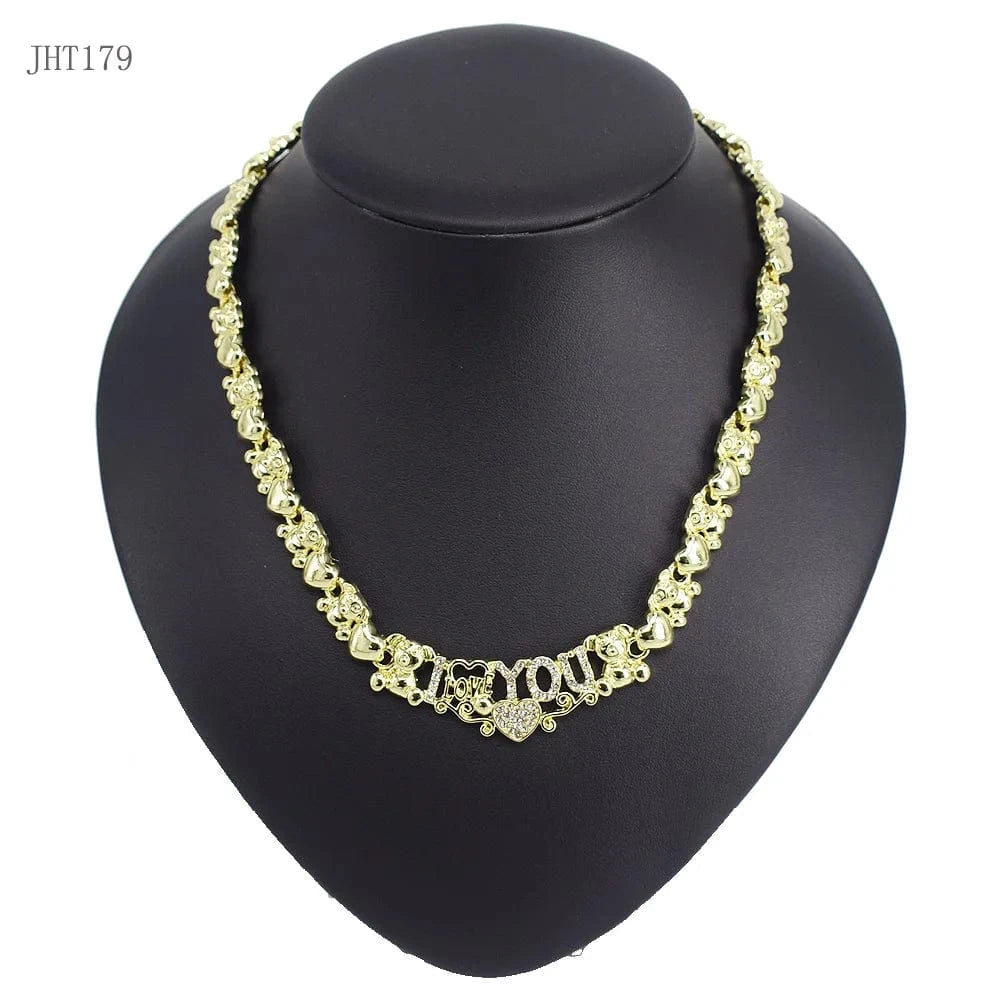 8 / 18k gold JHT179 Trendy 18K Gold Plated Teddy bear love women jewelry set jewelry