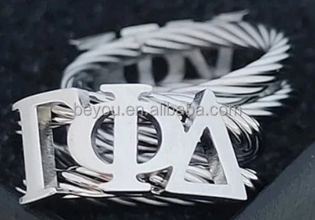8 / classic / GPD New Greek Sorority Alphabet Ring Stainless Steel Fashion Glossy Fade Resistant Personalized Party Organization Symbol Jewelry