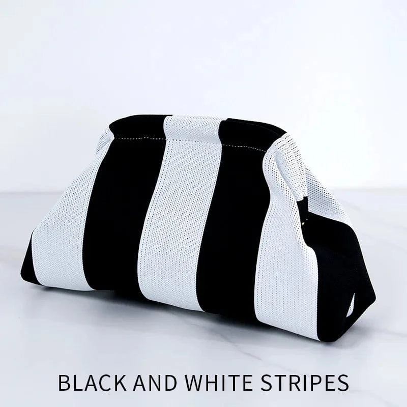 8 Fashion Pink Green Striped Clutch Bag Women's Everyday Purse Environmentally Friendly Portable Daily Makeup Bag