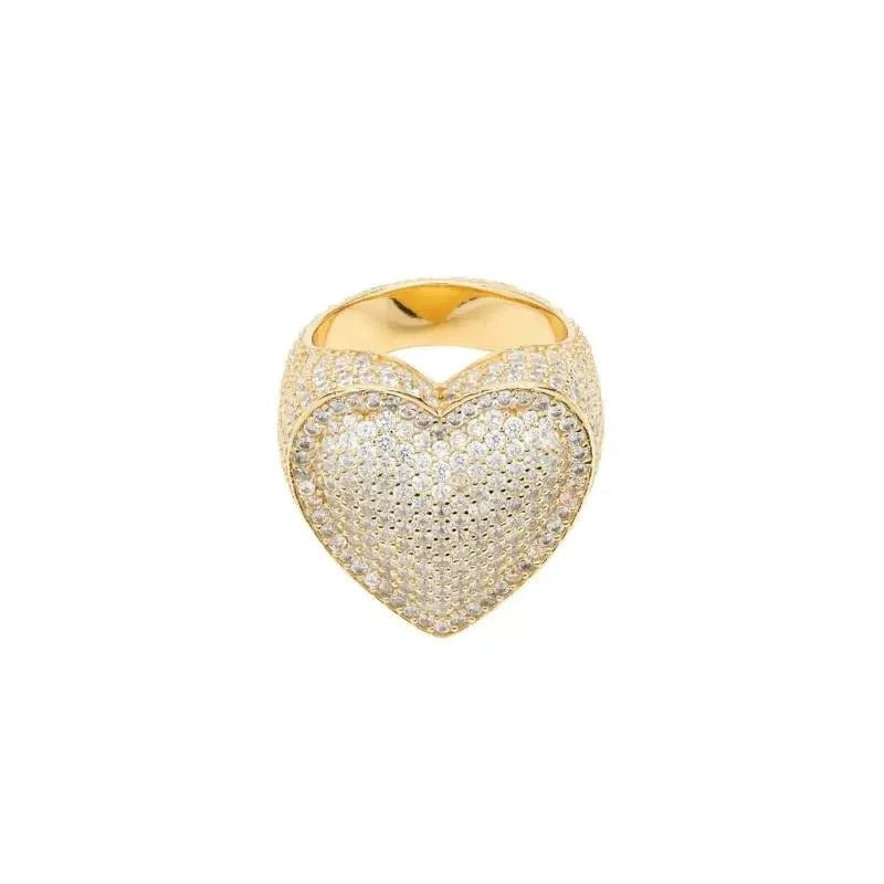 8 / R297-gold 2024 Valentine's Day Gift Fashion Jewelry Micro Pave CZ Full Paved Hollow Heart Ring For Women