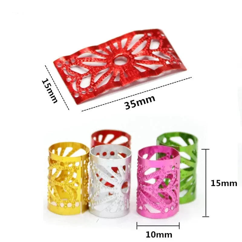 80pcs MIX Styles Wholesale 80pcs/lot Hair Extension Tool Dreadlocks cuff hair clip Women beads hair rings for braids
