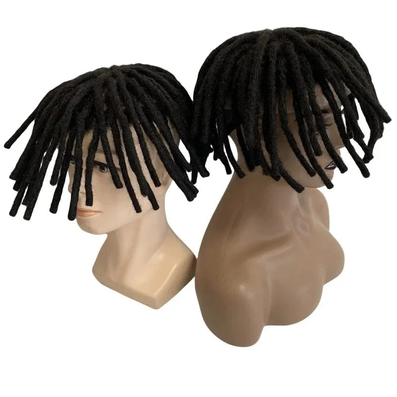 8X10 / 1B# / 9inch wholesale dreadlocks toupee raw indian hair topper long hair full lace soft loc braids wig for man