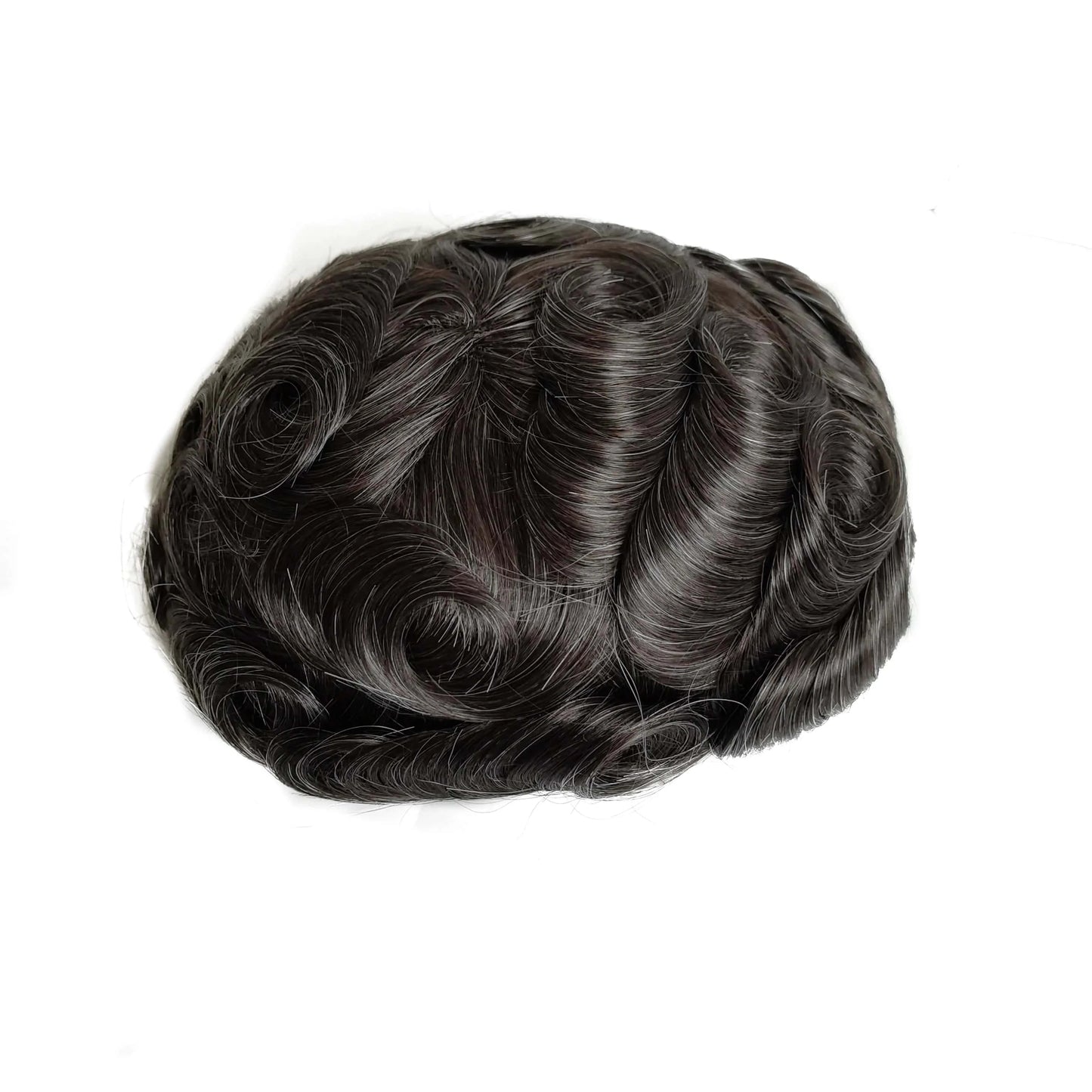 8X10 / #1B20 / 6inches Gray Hair 4 Holes Mono Top Base Human Hair Men Toupee With Front Lace Bleached