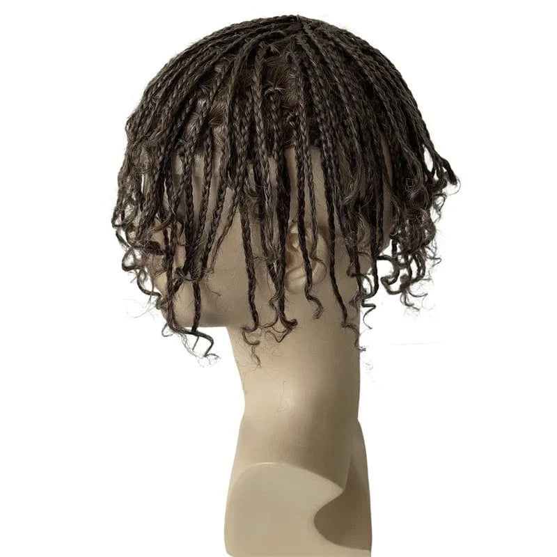 8X10 / 410# / 6inches Brazilian Virgin Human Hair Replacement 410# Box Braids Toupee 8x10 Full PU Injection Unit for Black Men