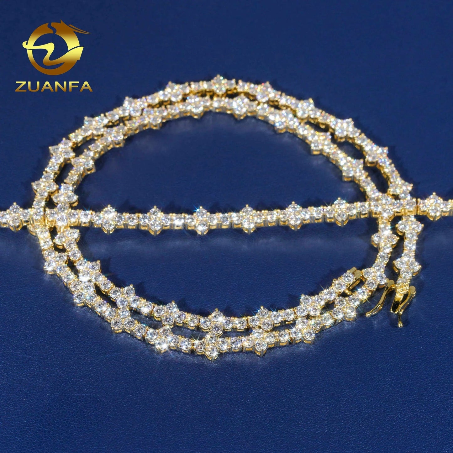 9 inches-bracelet / Gold Cross Moissanite Bracelet 925 Sterling Silver VVS Moissanite Diamond Iced Out Tennis Cuban Chain Necklace Wholesale Fine Jewelry