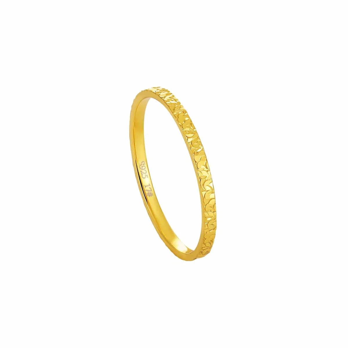 9 / JA901/ 1.5MM gold Fashion jewelry 925 silver rings for women 18K gold plated 925 sterling silver fragmented sparkling ring jewelry wholesale