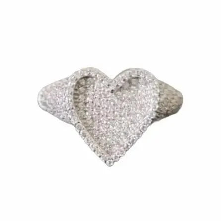9 / R124-silver 2024 Valentine's Day Gift Fashion Jewelry Micro Pave CZ Full Paved Hollow Heart Ring For Women