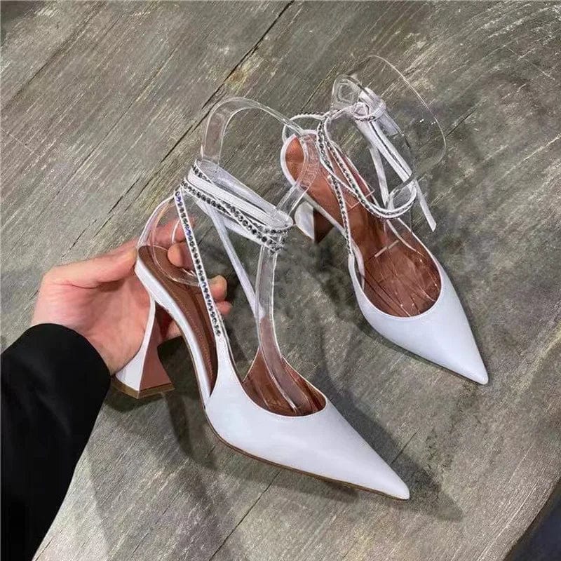 9 / White drop shipping Trendy camouflage bow sandals silk women pumps high heel sandals wear glittering rhinestone strappy slippers