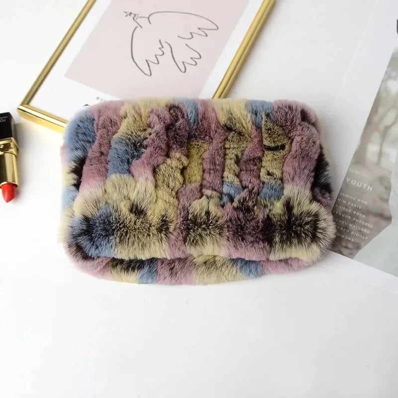 9 Winter Knit Rex Rabbit Fur Headbands High Elastic Knitted Neck Warmer Scarves for Women