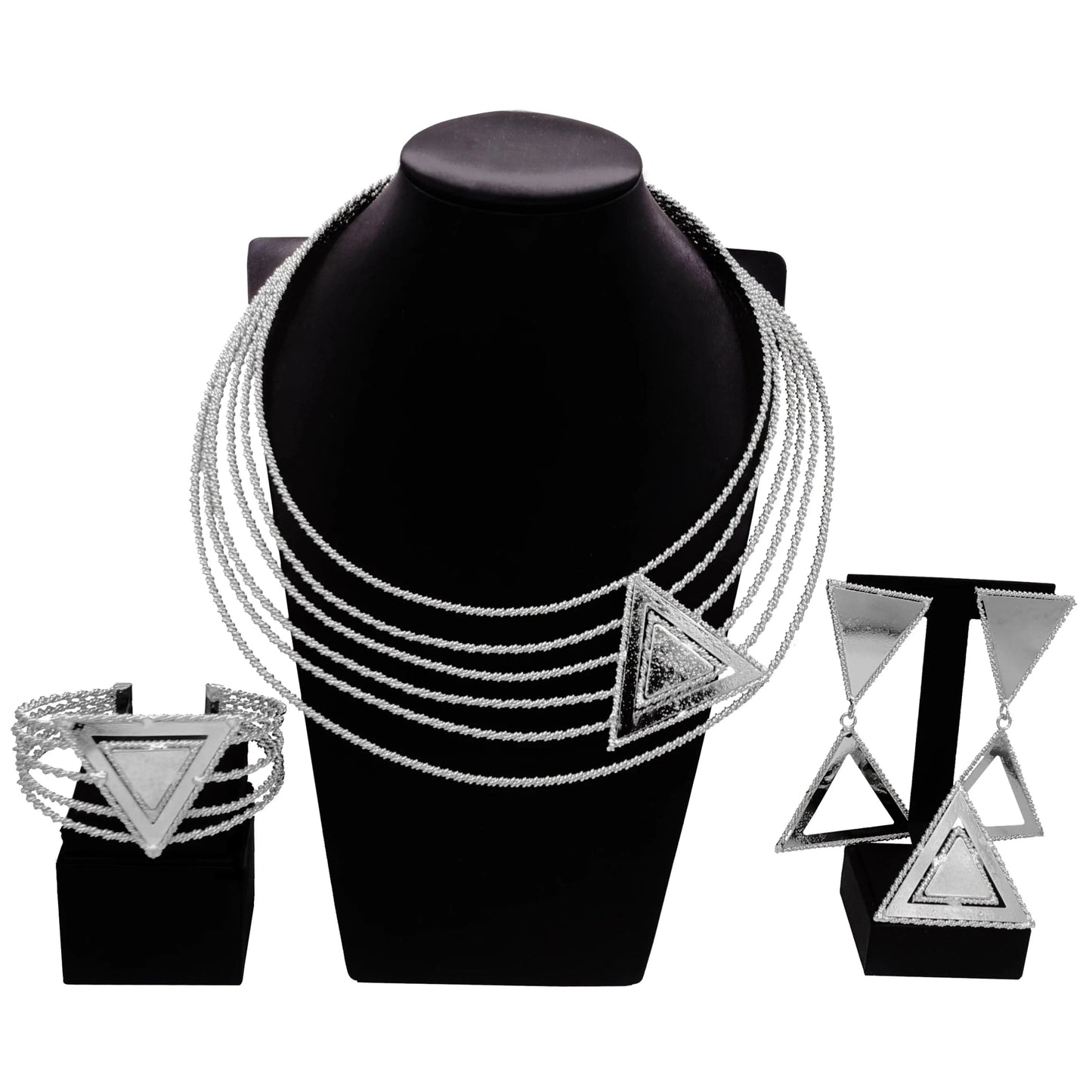 925 Silver Plated Fashion Jewelry Sets Brazilian Jewelry For Women Wholesale Factory Price Silver Jewelry Necklace Earrings Ring
