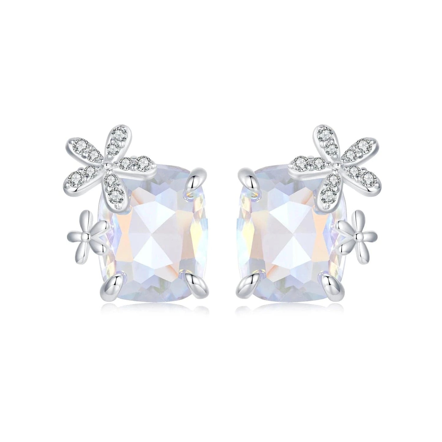 925 Sterling Silver Fashion Jewelry Sets Fine Jewelry Making Wholesale Fantasy Pink Butterfly Flower Necklace Ring Earrings Set