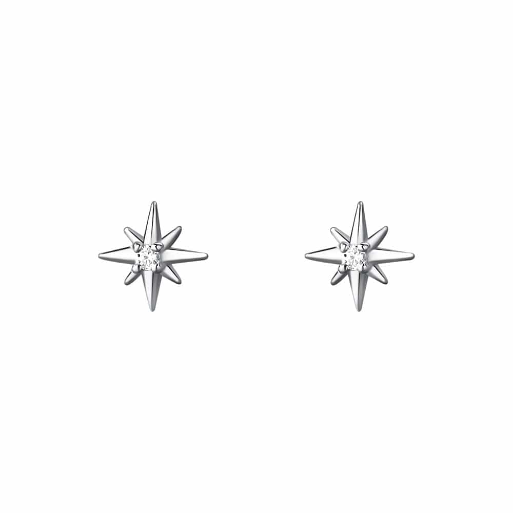 925 Sterling Silver Geometric Eight Star Stud Earrings for Women Funny Korean Zircon Small Earring Wedding Bride Luxury Jewelry