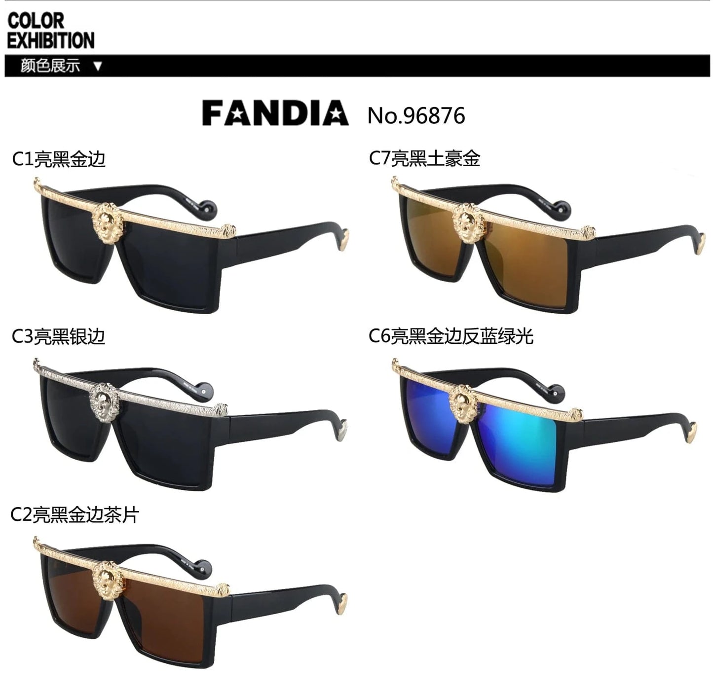 96876 Unique Sunglasses Ladies Men Women Lion Head Celebrity Sunglasses Unisex Vintage Fashionable UV400 Sun Glasses
