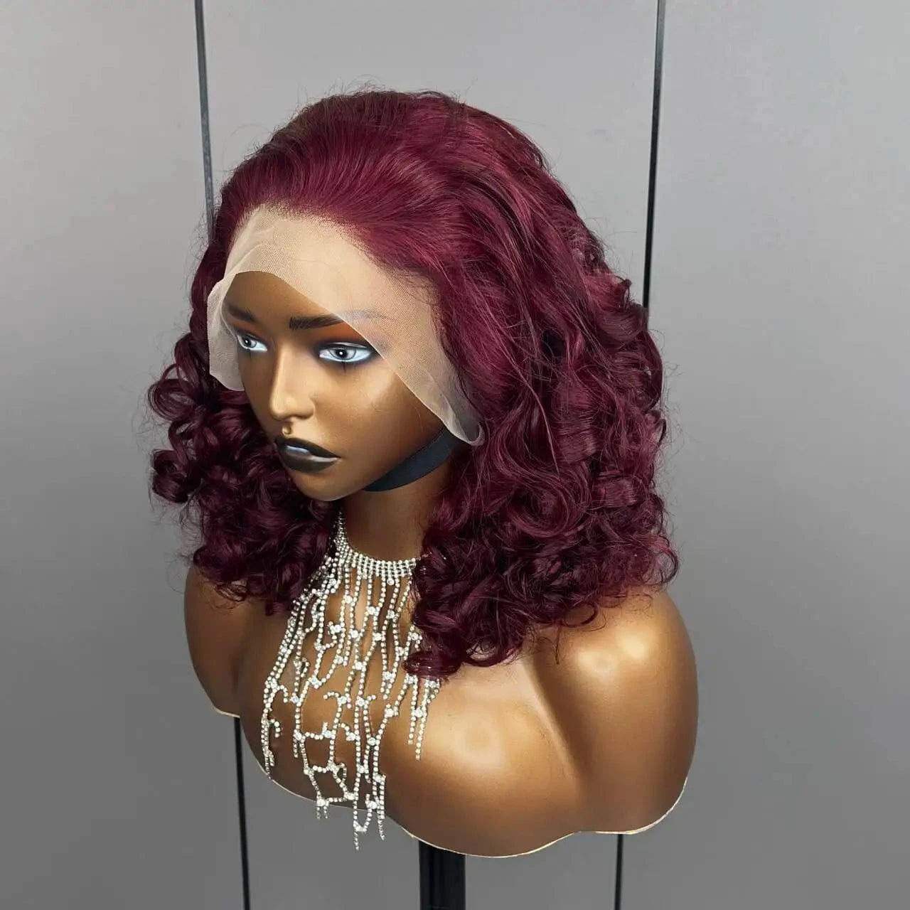 #99J / 12 Inches 13x4 Loose Body Wavve Lace Frontal Wigs Human Hair Pre Plucked With Baby Hair Bouncy Curly Wigs For Women