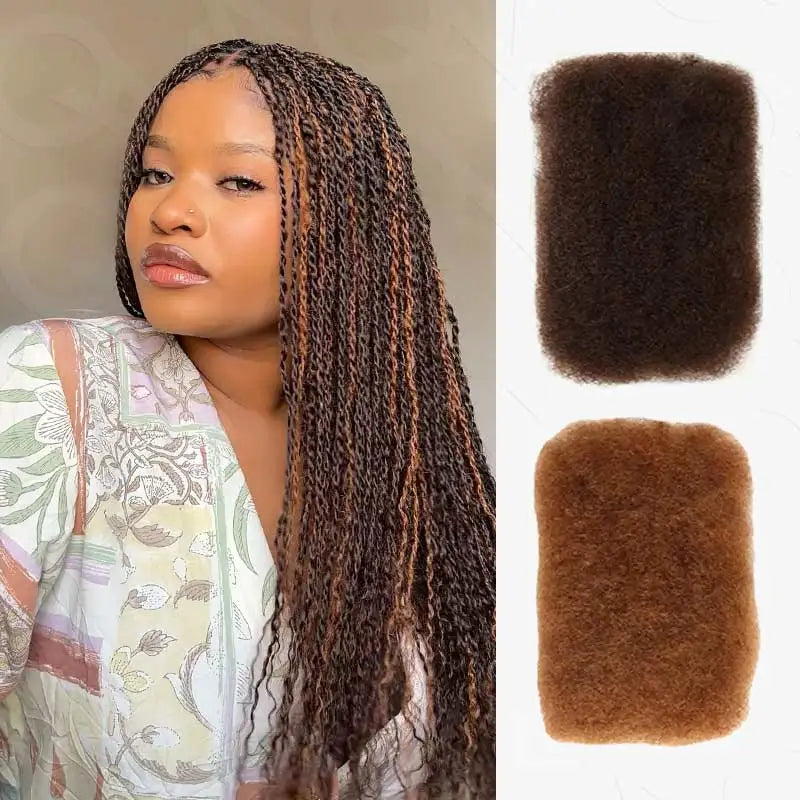 Black Pearl Top Peruvian Kinky Curly Mini Twist Hair 50G/pc QVR Afro Kinky Bulk Human Hair for Braiding 100% Remy Hair Bundles