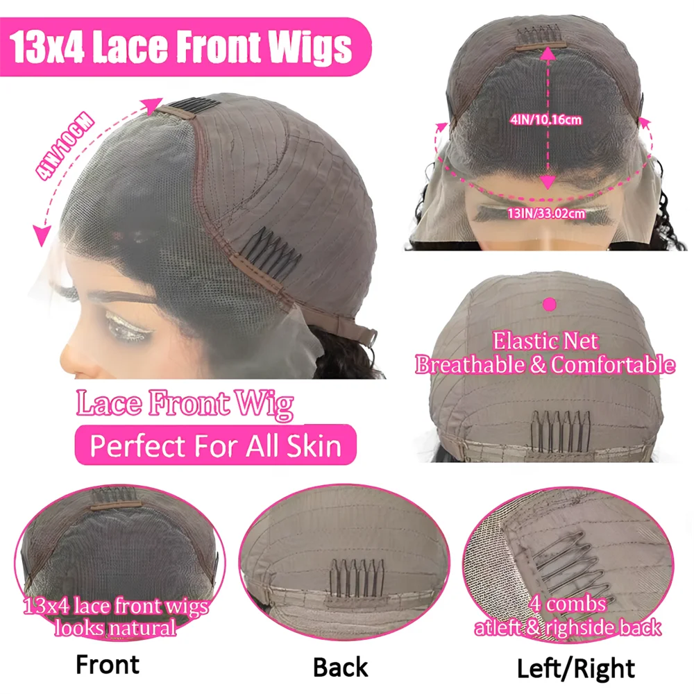 Straight Short Bob Wig 200% Density 13x4 HD Lace Frontal Wig 4x4 Transparent Lace Front Short bob Wigs 100% Human Hair For Women