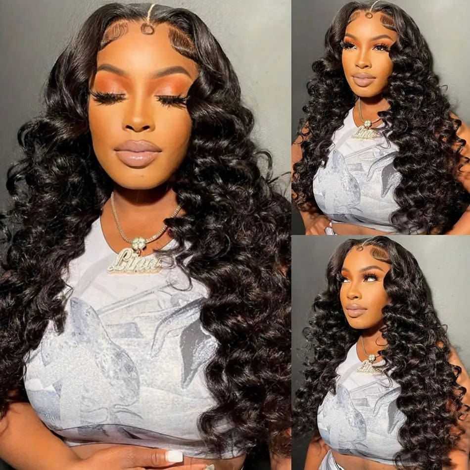Loose Wave 13X6 Lace Frontal Water Wave 100% Human Hair Deep Wave Preplucked Wig 13X4 Curly Lace Front Brazilian Wigs For Women