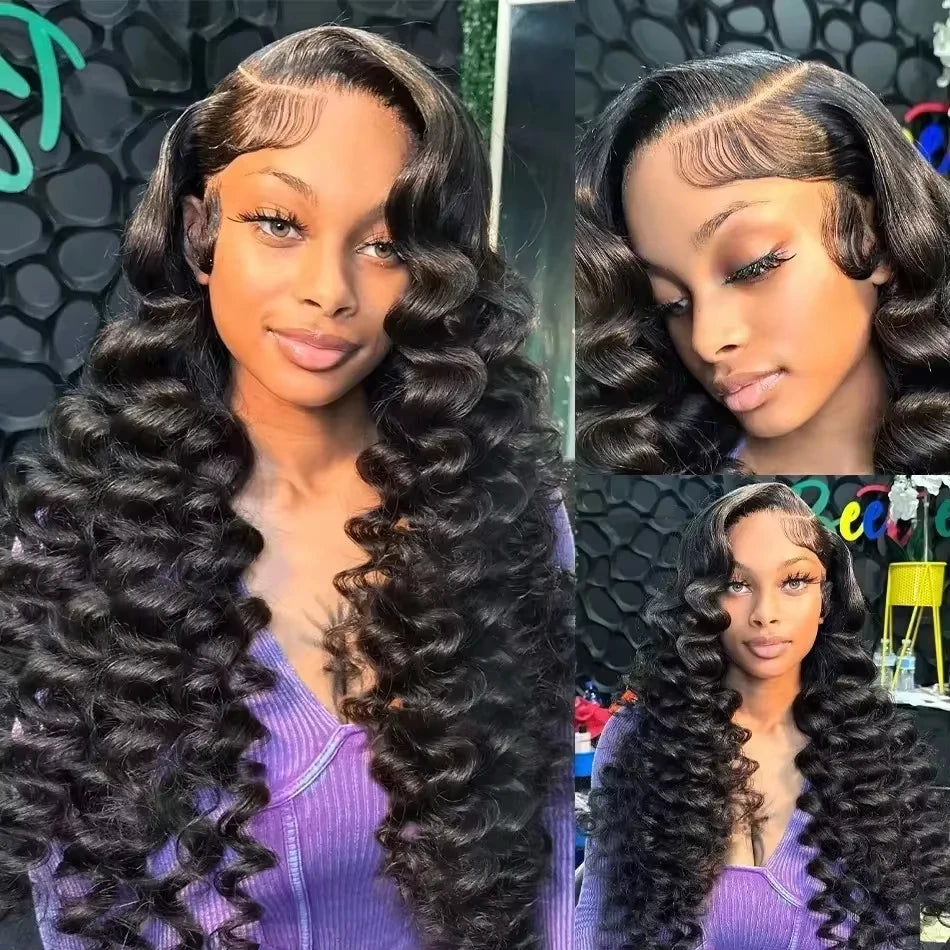 Loose Wave 13X6 Lace Frontal Water Wave 100% Human Hair Deep Wave Preplucked Wig 13X4 Curly Lace Front Brazilian Wigs For Women