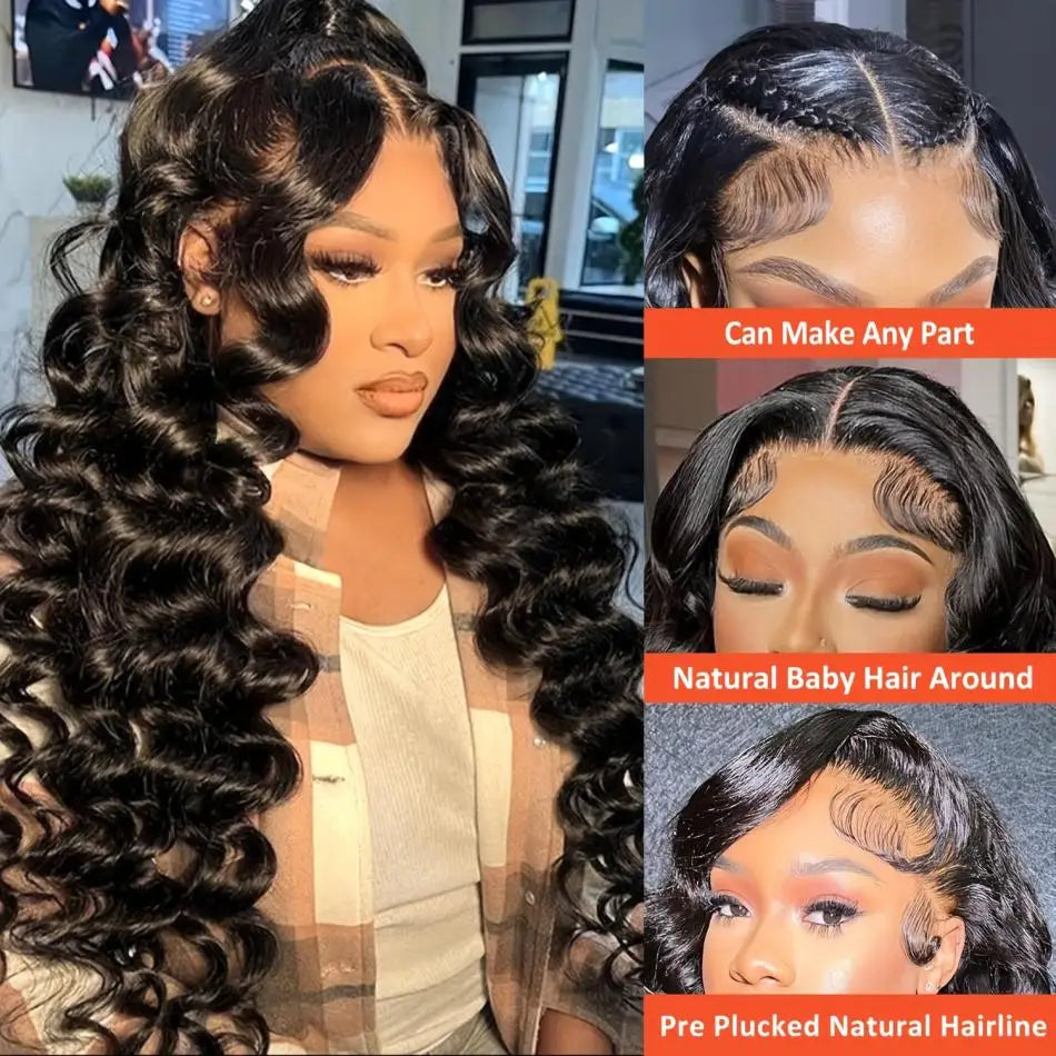 Loose Wave 13X6 Lace Frontal Water Wave 100% Human Hair Deep Wave Preplucked Wig 13X4 Curly Lace Front Brazilian Wigs For Women