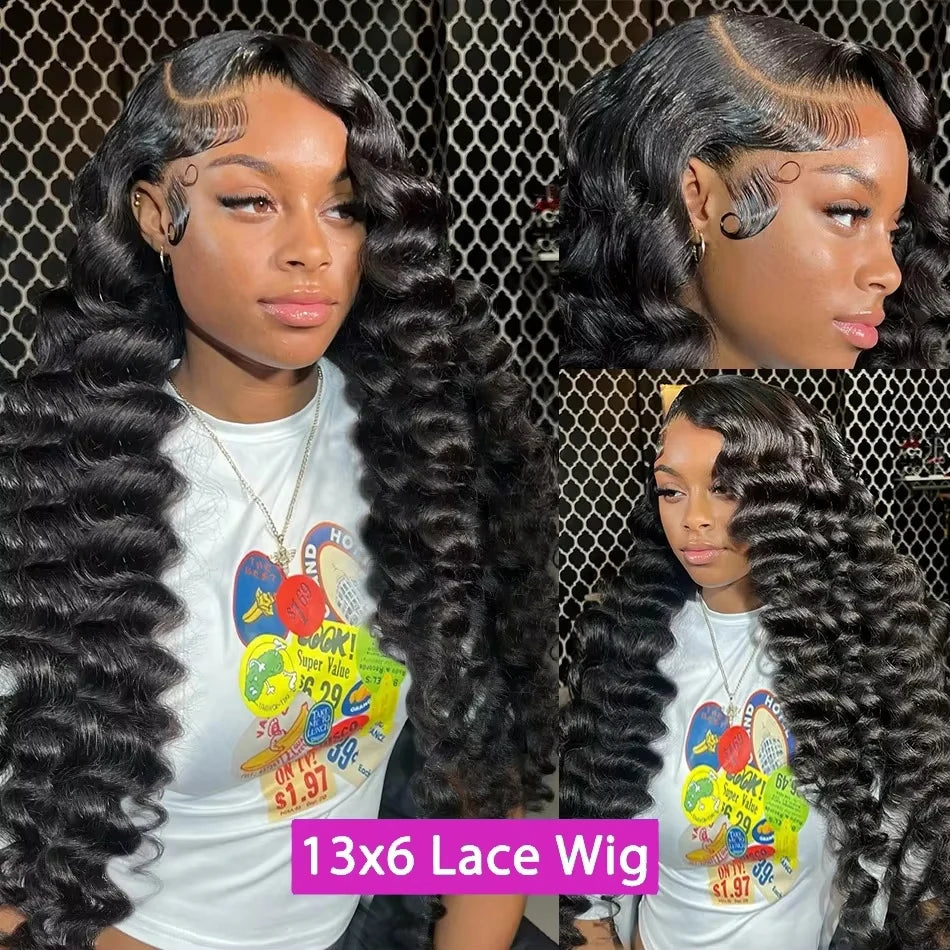 Loose Wave 13X6 Lace Frontal Water Wave 100% Human Hair Deep Wave Preplucked Wig 13X4 Curly Lace Front Brazilian Wigs For Women