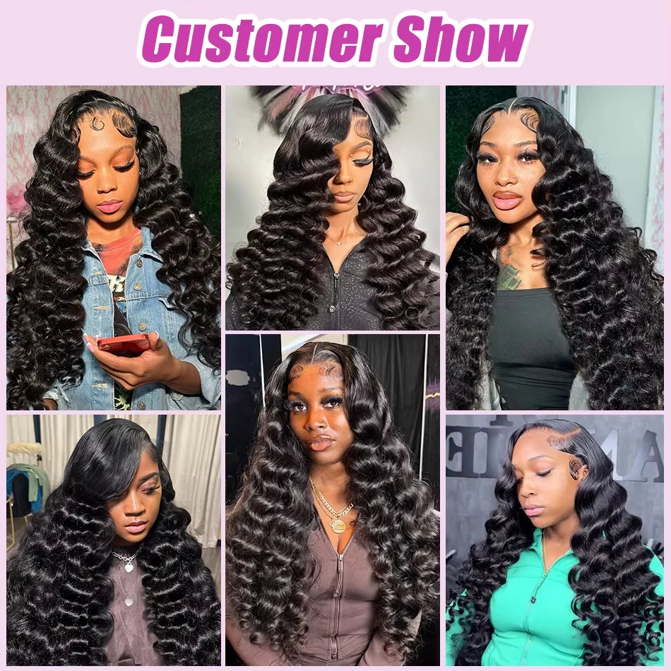 Loose Wave 13X6 Lace Frontal Water Wave 100% Human Hair Deep Wave Preplucked Wig 13X4 Curly Lace Front Brazilian Wigs For Women