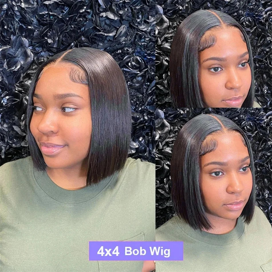 12 14 Inch Straight Short Bob Human Hair Wig Black Vietnamese Hair 13x4 4x4 HD Lace Frontal Bone Straight Bob Human Hair Wigs