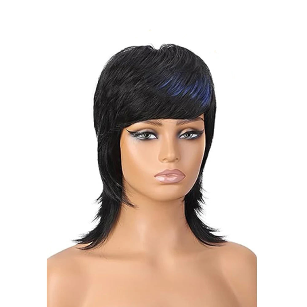Daily Use Shaggy Layered Mullet With Bangs Wig for Women