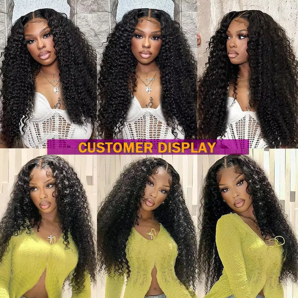 Deep Curly Transparent Lace Front Human Hair Wig for Women