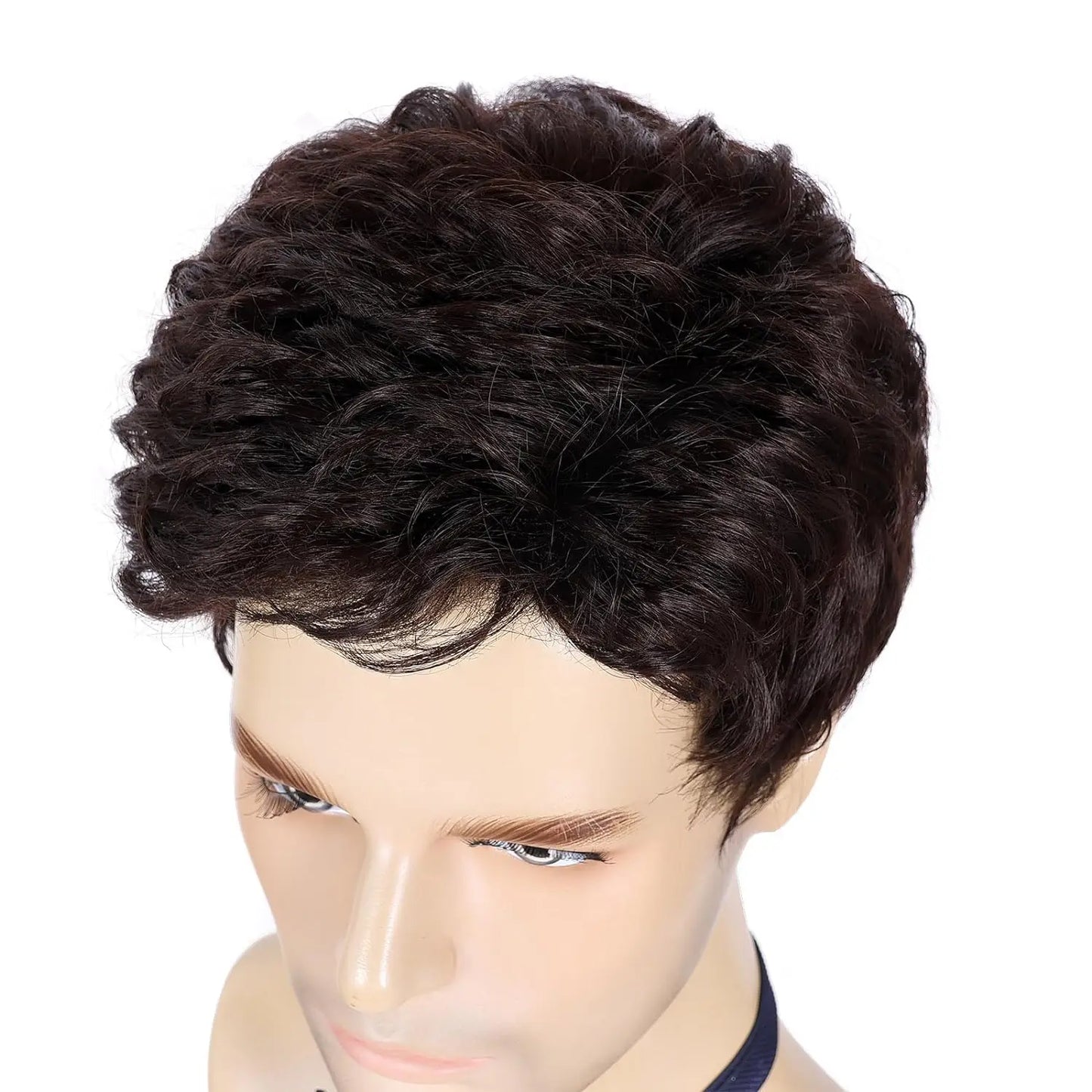 Men Wigs Short Silver Gray Wig Synthetic Heat Resistant Natural Halloween Cosplay Hair Wig