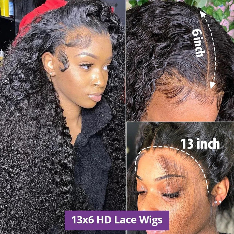 Hd Lace Wig 13x6 Human Hair Deep Wave Frontal Wig 30 40Inch Curly Wigs For Women Brazilian Hair 13x4 Water Wave Lace Front Wig