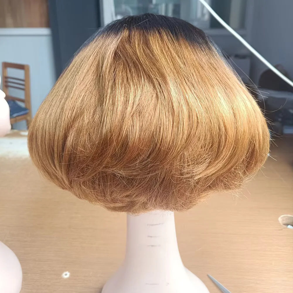 Layered Cut Straight Bob Wig Natural Color Lace Closure Wig Wear and Go 4x4/13x4 Glueless Wig Free Part Minimalist Lace Bob Wig