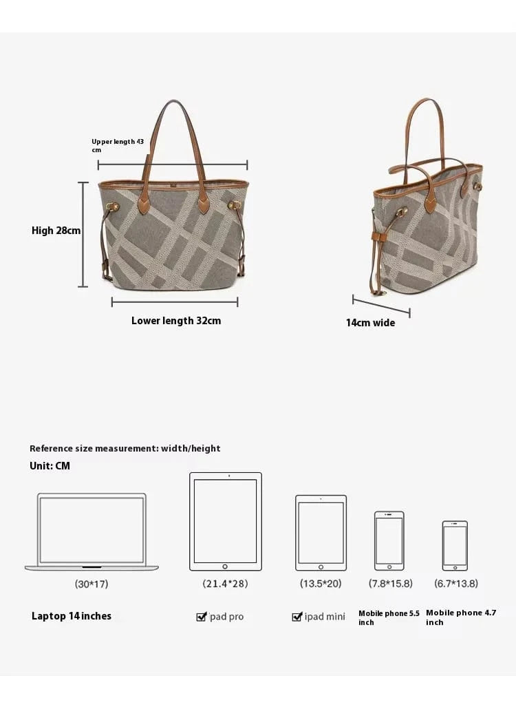 2025 New Casual Fashion Canvas Tote Bag Large Capacity Women's Handbag New Simple Style Travel Bag Fitness Bag
