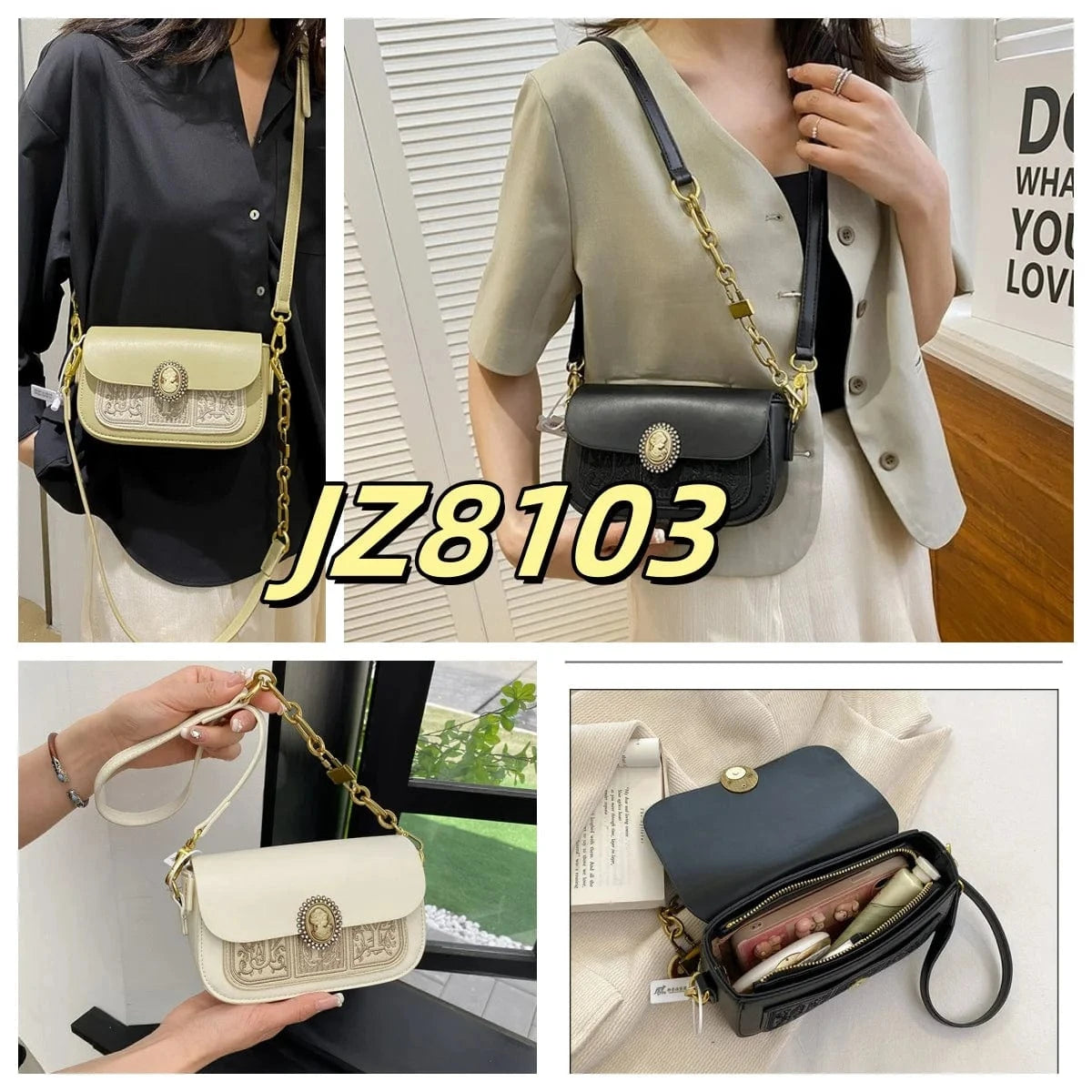 2025 Unique Chain Shoulder Strap Design with Dark Flower Pattern, Exquisite and Elegant Women's Single Shoulder Crossbody Bag