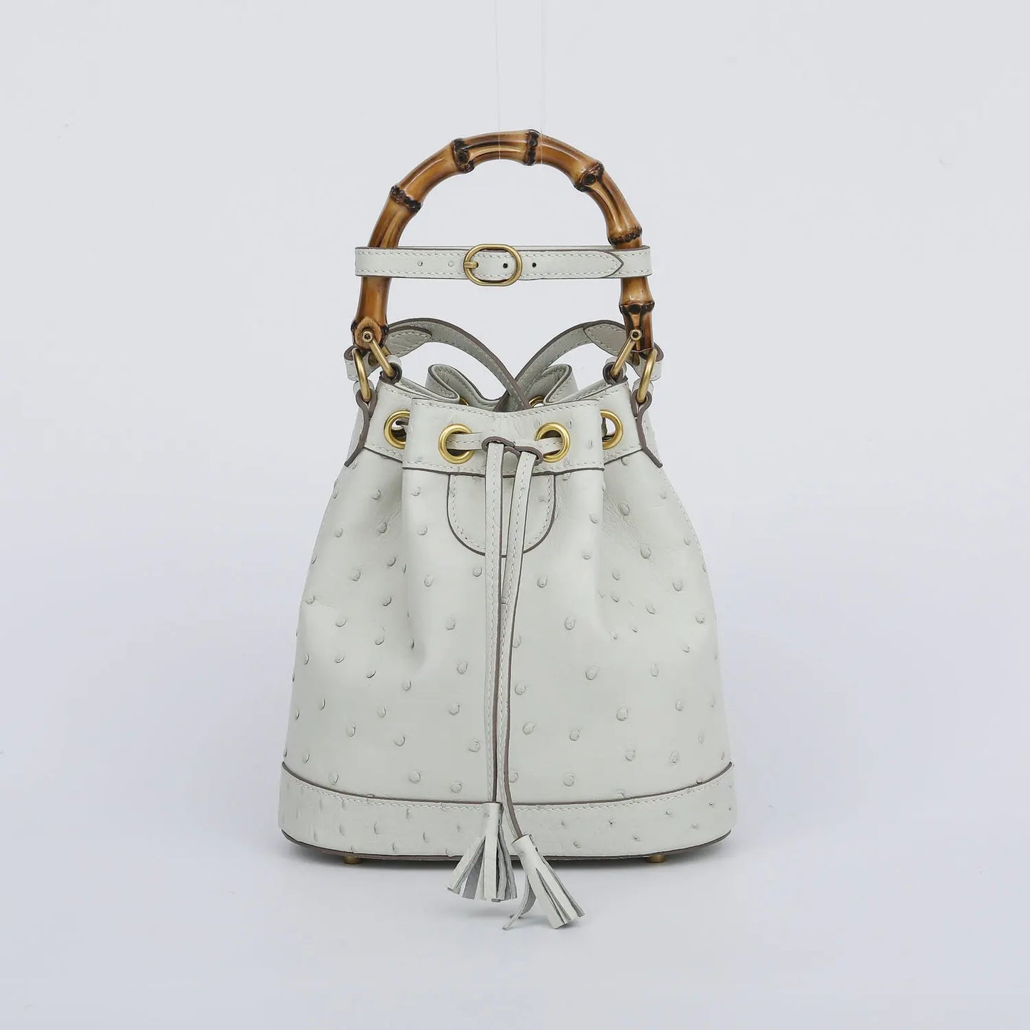 2025 New Ostrich Leather Women's Top-handle Bags Fashion Genuine Leather Lady Bucket Bag Luxury Shoulder Crossbody Bag
