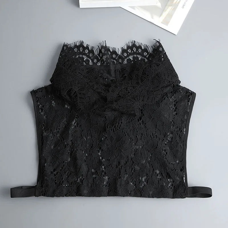 White Fake Collar Shirt Women Shawl Detachable Shirt Collar Lace False Collar Lapel Blouse Women Clothes Accessories Faux Col