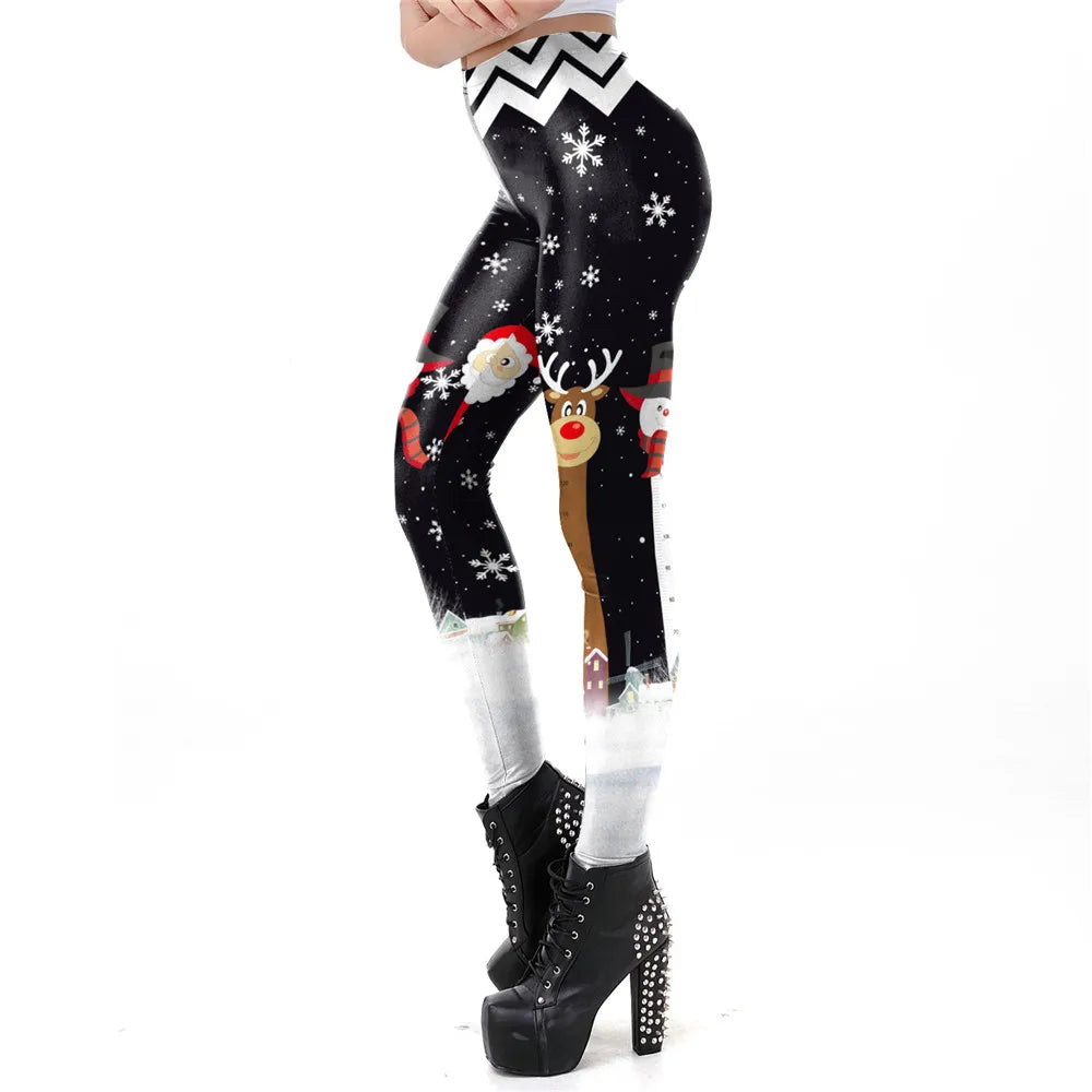 FCCEXIO Christmas Leggings For Women St Patrick's day Leggins 3D Printed Workout Legin Festival Legging Elastic Slim