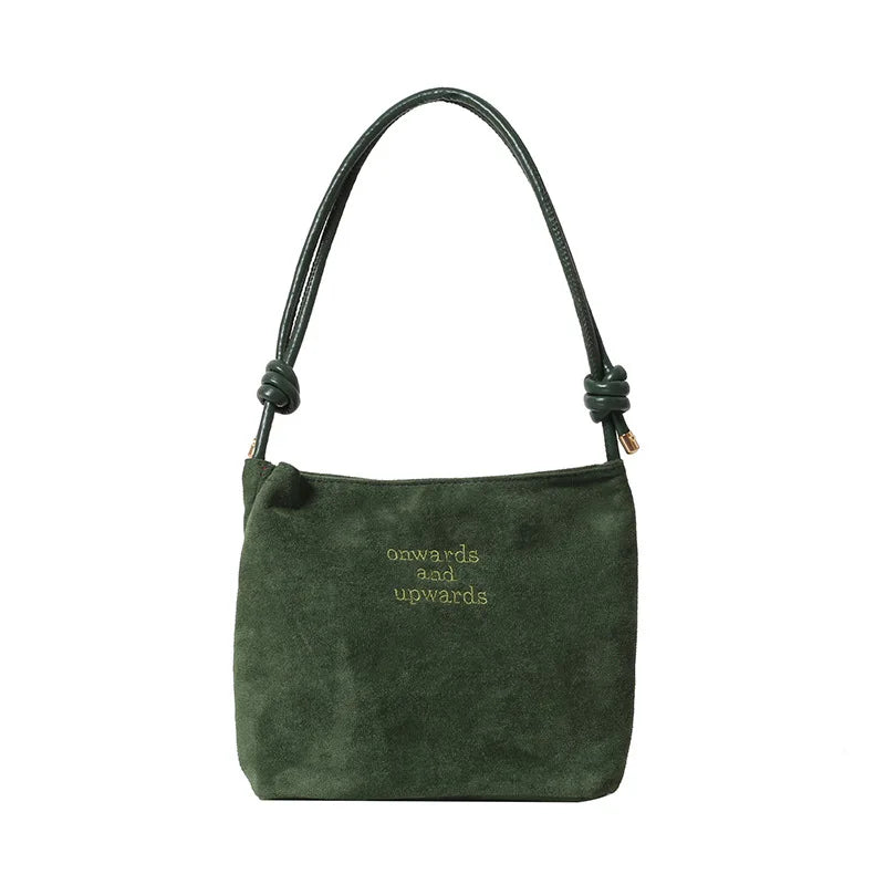 Vintage Bucket Bag for Women Suede Shoulder Handbag Versatile Shoulder Purse Underarm Bags Lightweight Shoulder Crossbody Bag