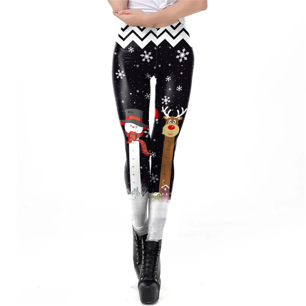 FCCEXIO Christmas Leggings For Women St Patrick's day Leggins 3D Printed Workout Legin Festival Legging Elastic Slim