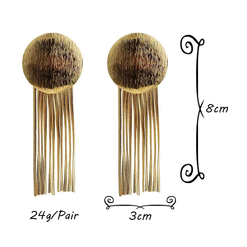 New Arrival Long Gold Color Metal Chain Tassel Earrings High-Quality Fashion Jewelry Accessories For Women Wholesale